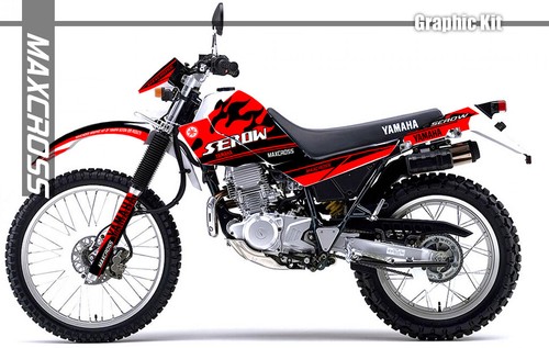 YAMAHA SEROW 225 1997 - 2004 MAXCROSS GRAPHICS KIT DECALS STICKERS KIT MDFFIRE1 - Foto 4 di 4