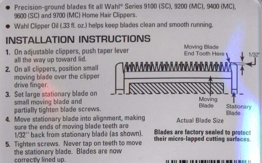 Wahl Precision Hair Clipper Blade Set and Oil - Image 3 of 4