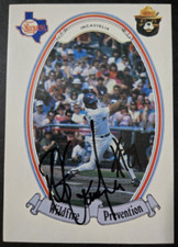 1987 Texas Rangers Wildfire Prevention Safety #4 Pete Incaviglia Auto SIGNED