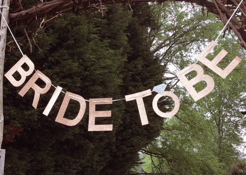 BRIDE TO BE BANNER NON SHED ROSE GOLD CARD, 2.5 MTR  RIBBON BRIDAL/HEN/WEDDING  - Picture 5 of 5