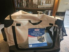 Portable canvas crate for dogs up to 25lb, cats, puppies, kittens