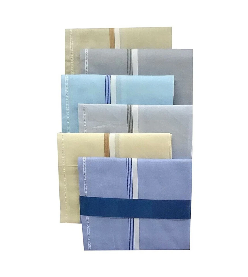 Multicolored Cotton Handkerchief For Men ( Pack of 12, Size: XXL King Size ) US - Image 3 of 3