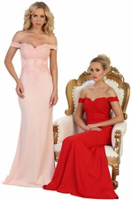 OFF THE SHOULDER RED CARPET EVENING DRESS LONG FORMAL PROM GOWN BEAUTY PAGEANT