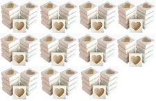 100pc Small White Bakery Boxes with Heart-Shaped Clear Window, 6"x6"x3"