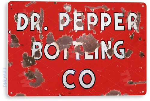 TIN SIGN Dr. Pepper Bottling Rustic Rust Sign Cola Soda Bar Shop Kitchen A056