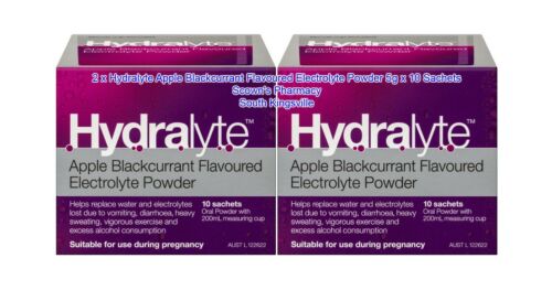 2 x Hydralyte Apple Blackcurrant Flavoured Electrolyte Powder 5g x 10 Sachets - Picture 1 of 12