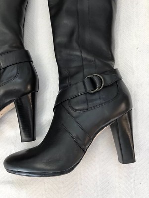 Cole Haan Courtney Black Leather Knee Boots Sz 8.5M. LKNW | eBay
