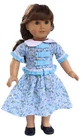 Marie Grace Blue Floral Top & Skirt "School Dress" fits 18" Girl Size Doll