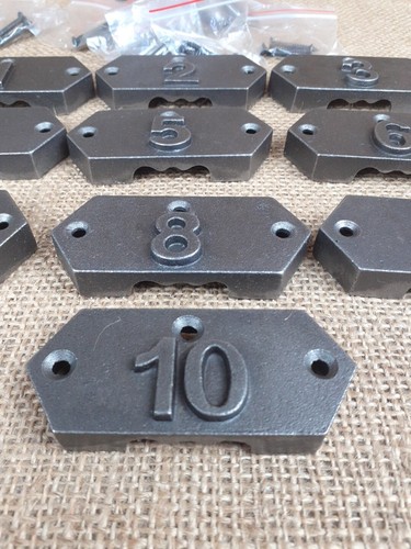 10er Set dekorative Zahlen aus Gusseisen - Bild 4 von 15