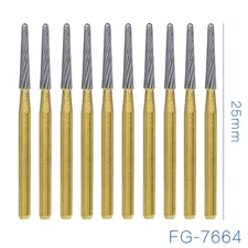 DMXDENT Dental Carbide Burs 12 BLADE TRIMMING & FINISHING Round End Taper 7664 A