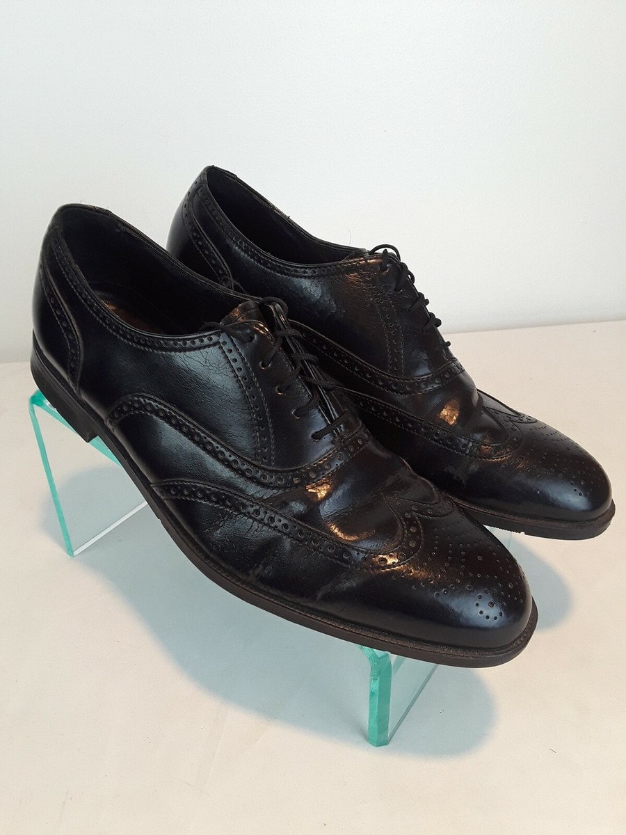 The Florsheim Shoe Vintage Mens Black Leather Lace Up Oxford Dress Shoe Florsheim Mens 11 D Black Wingtip Oxford Lace Up Dress Shoes  main image 2