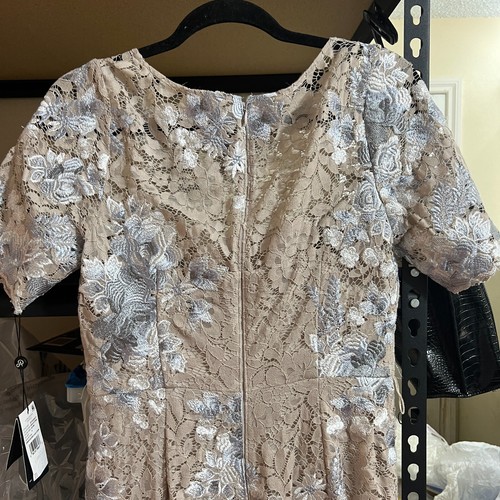 Vestido Adrianna Papell AP1E209277 Floral Bordado Talla 2 en Biscotti Multi - Imagen 7 de 9