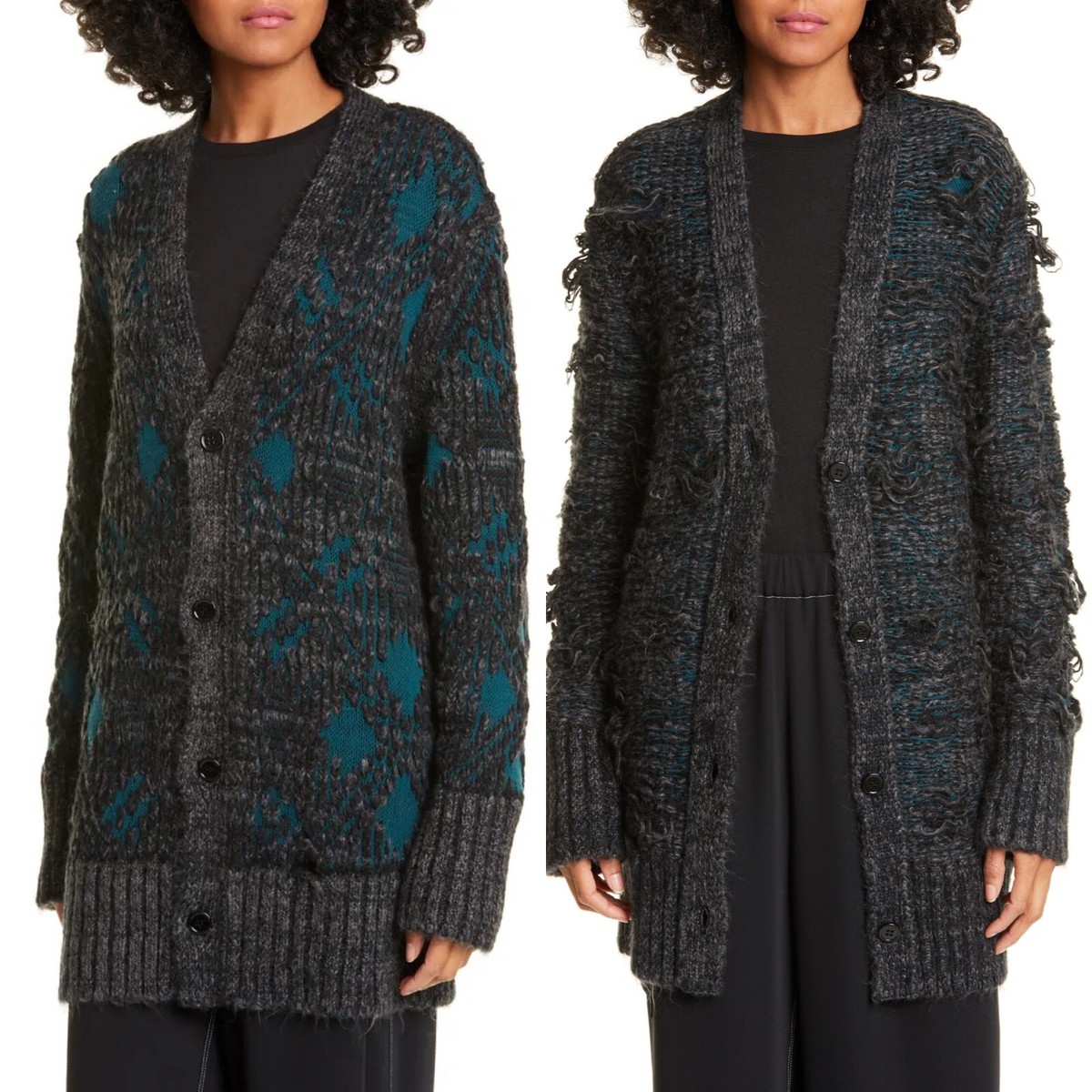 トップス Maison Margiela Damage Cardigan NAVY S Maison Margiela Cardigan (Thick XS Wool Navy S51HP0003 Used