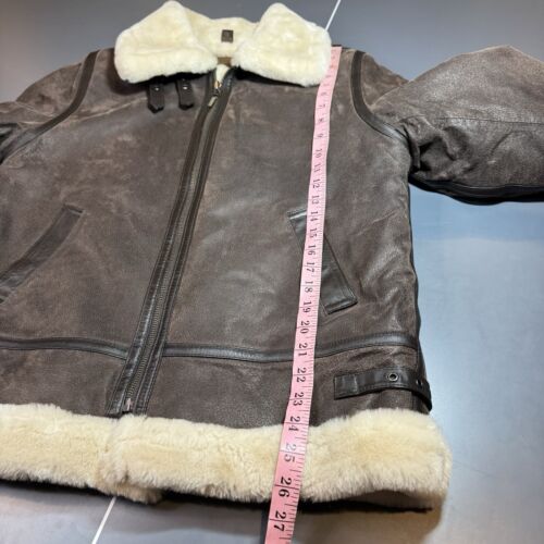 Aviator Jacket Vintage Leather St John’s Bay Authentic 90’s Faux fur Size S - Picture 17 of 17