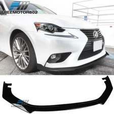 Fits 14-16 Lexus IS350 IS200t IS250 IS300 Gloss Black 3PCS Front Bumper Lip