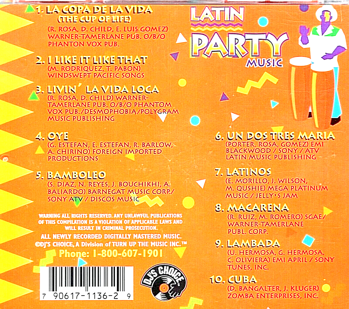 LATIN PARTY MUSIC: LA COPA DE LA VIDA (DJ'S CHOICE CD) 10