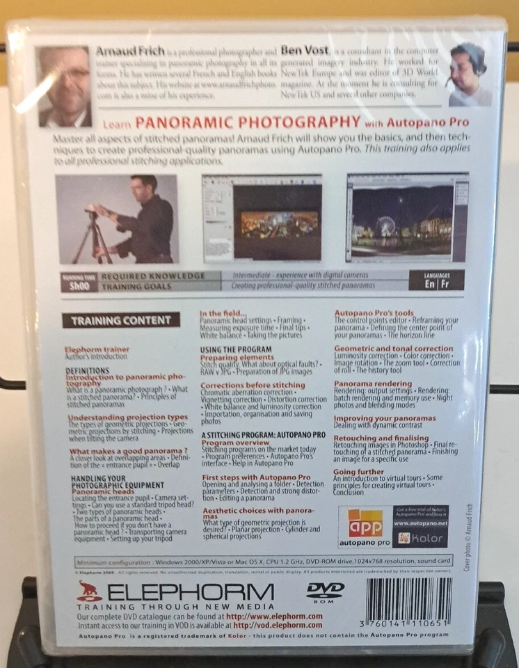 Elephorm DVD-ROM Learn Panoramic Photography Autopano Pro w/ Arnaud Frich PC Mac - Image 2 of 2