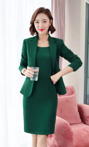 Women Casual Office Wear Suit Business Uniform Blazer Dress Work 2 Piece Sets - Picture 21 of 54