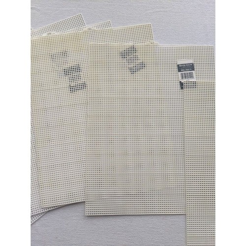 12 Lot Darcie Needle Craft Plastic Canvas Complete Sheets WHITE 10.5" x 13.5" - Picture 4 of 5