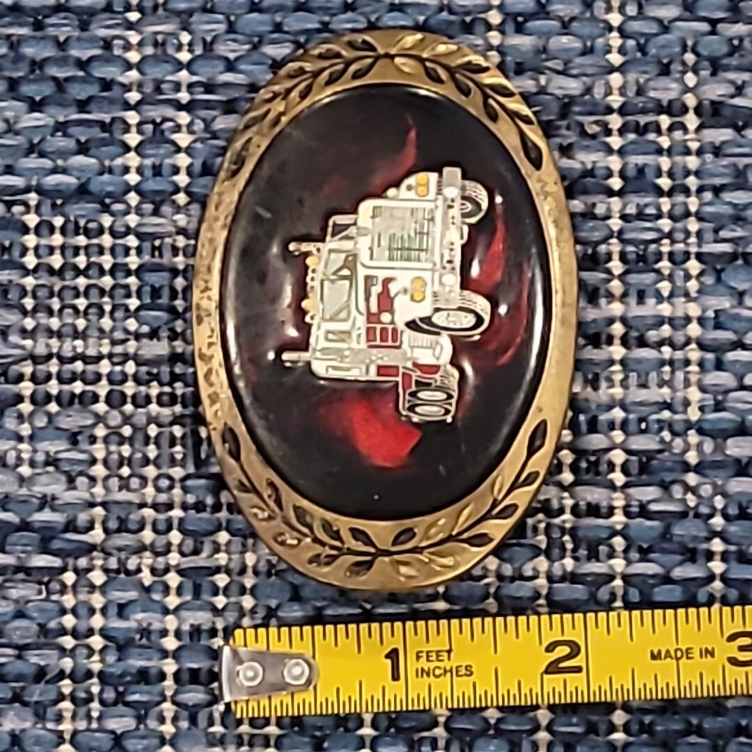 Big Rig Solid Brass Belt Buckle Aminco 1980 Heritage Buckles eBay