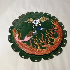 OOAK DOUBLE SIDED RAT FINK CUSTOM SIGN METAL LID DECOR MANCAVE