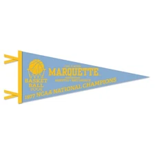 Marquette Warriors Basketball 1977 Al McGuire NCAA National Championship Pennant