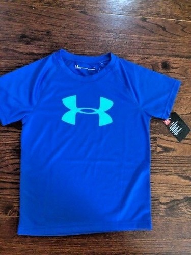 New Under Armour Boy Youth Short Sleeve Tee Heatgear Big Logo Graphic Baseball - Picture 26 of 100