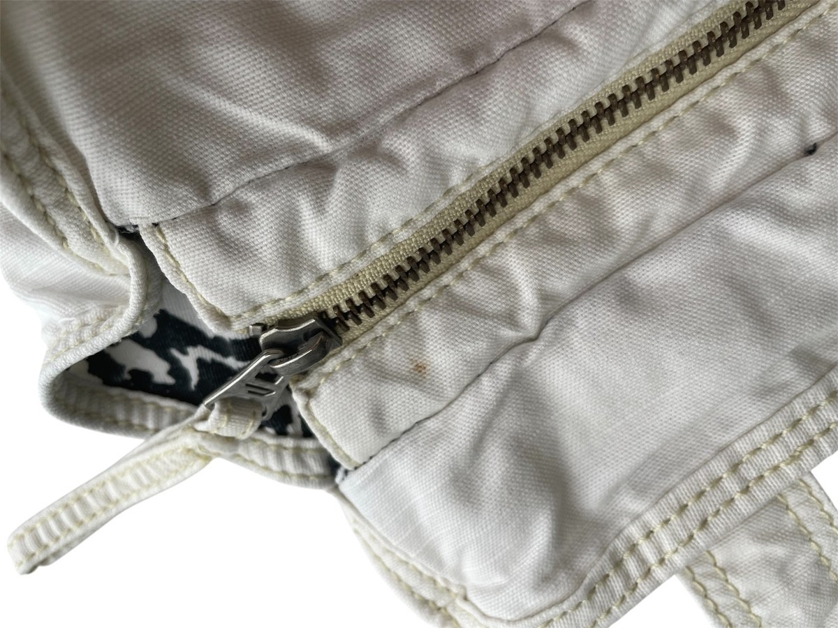 DIESEL Vintage White Denim Purse Cargo Multipocket Utility Cyber