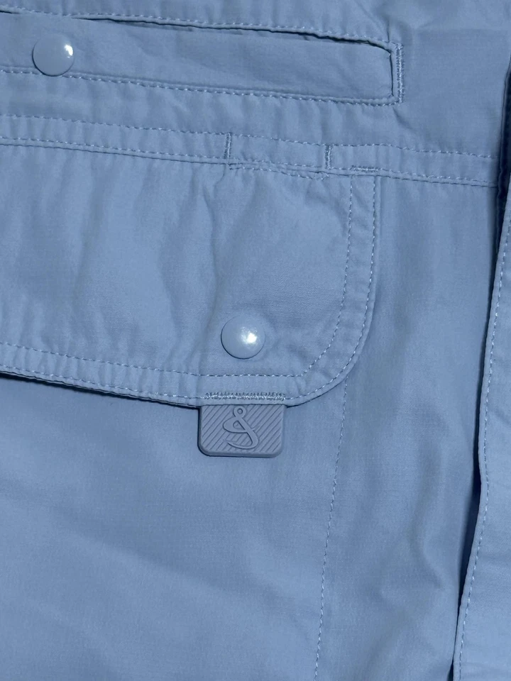 Hook & Tackle Shirt Mens 2XL Light Blue Fishing Short Sleeve Utility Pockets - Image 3 of 4