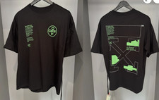 T-shirt uomo Off-White nero verde streetwear logo grafica maglietta ristampa S-5XL