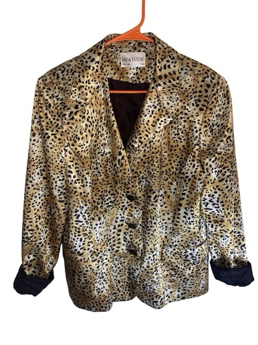 Lily & Taylor Leopard Print Blazer Sz 16