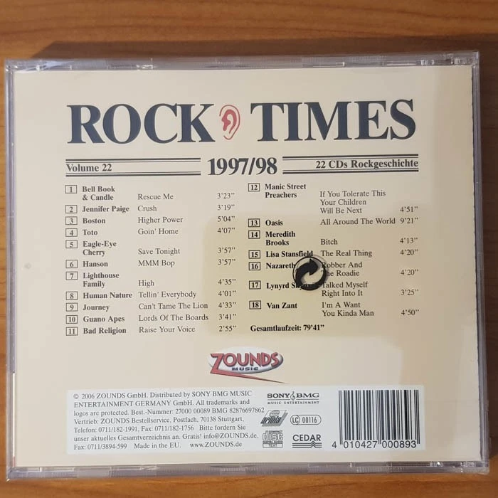VARIOUS Audio Rock Times Vol. 22 1997/98  NEU SEALED (CD) - Bild 2 von 2