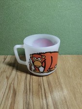 Arcopal France Milk Glass Orange Monkey With Hunter Mug 70s Vintage