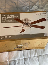Hampton Bay Hugger 52 in. Brushed Nickel Ceiling Fan with LED Light