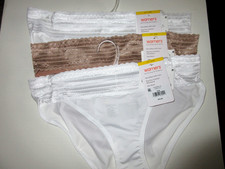 Warners 3-Pair BIKINI Panties No Pinching dig free Lace 5509 microfiber  6/M