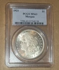 BEAUTIFUL 1921 MORGAN SILVER DOLLAR PCGS MS 63