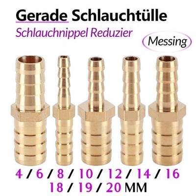 Gerade Schlauchtülle Schlauchverbinder Reduktion Schlauchnippel Reduzier