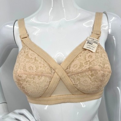 NWT Vintage JCPenney Cross Front Bra Size 34C Style 1652 Bullet Bra Made in USA