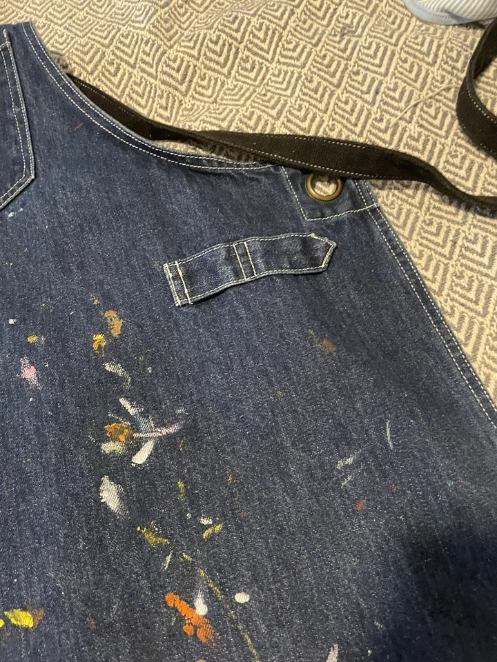 Thick Denim Shop Work Apron, Barber, Painter, Bartender, Gardening 36x25 - Image 4 of 4