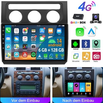 4G-LTE DAB Android 14 Autoradio Für VW Touran 1T1 1T2 1T3 2004-2008 Navi Carplay
