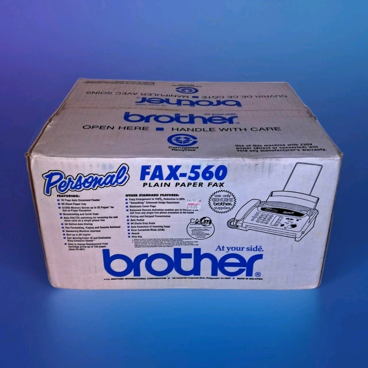 Brother FAX-560 Personal Plain Paper Fax Phone - White for sale