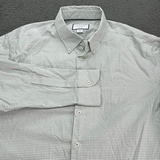Charles Tyrwhitt Classic Fit Non Iron Gingham Dress Shirt Mens 17 35 Green White