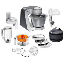 Bosch MUM56340 Küchenmaschine 900W Edelstahl Rührschüssel Zubehör Set Grau