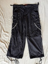 Vintage TRIPP NYC Pants XXL WIDE LEG Goth Rave Y2k CHAINS Zip Baggy Bondage 90s