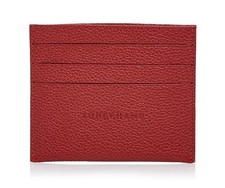 Longchamp Fuchsia Leather Women's Credit Card Solid Card Wallet