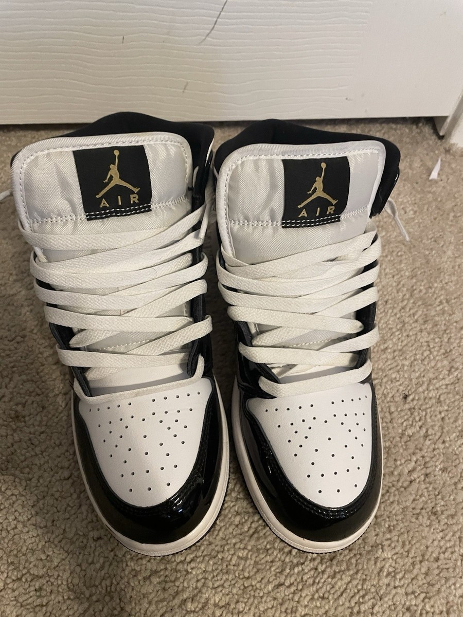 Size 6 - Air Jordan 1 Patent SE Mid Triple Black W for sale