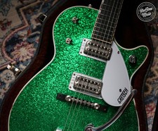Gretsch G6129T Jet Japanese Green Sparkle-HEADSTOCK REPAIR