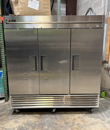 True T-72 HC Reach-In Solid Swing Door Stainless Steel Refrigerator w/ castors