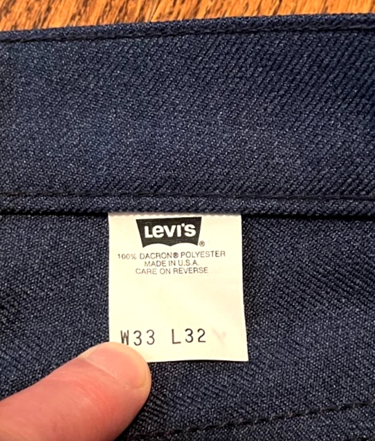 70s VINTAGE Levi's 10517 Black Tab Flare Pants 32x32 USA Made Bootcut Mens - Image 3 of 4