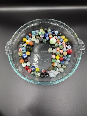 One Pound Lot of Vintage Marbles Various Sizes and Colors #18